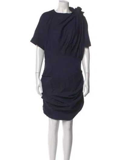 Pre-owned Isabel Marant Étoile Virgin Wool Mini Dress In Blue