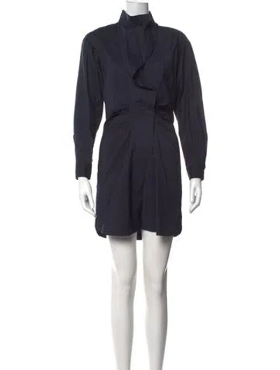 Pre-owned Isabel Marant Étoile Virgin Wool Mini Dress In Blue