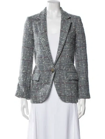 Pre-owned Isabel Marant Étoile Virgin Wool Plaid Print Blazer In Blue