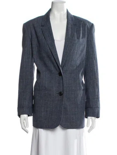 Pre-owned Isabel Marant Étoile Virgin Wool Plaid Print Blazer In Blue