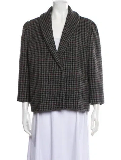 Pre-owned Isabel Marant Étoile Virgin Wool Plaid Print Blazer In Gray