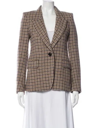Pre-owned Isabel Marant Étoile Virgin Wool Plaid Print Blazer In Neutral