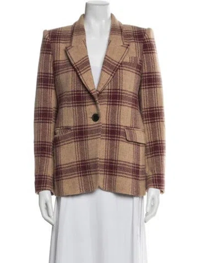 Pre-owned Isabel Marant Étoile Virgin Wool Plaid Print Blazer In Neutral