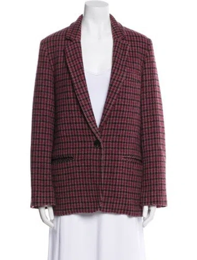 Pre-owned Isabel Marant Étoile Virgin Wool Plaid Print Blazer In Purple