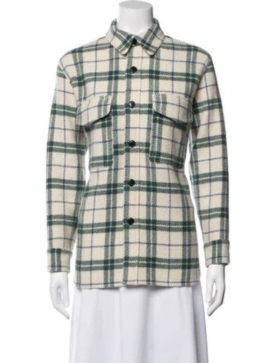 Pre-owned Isabel Marant Étoile Virgin Wool Plaid Print Jacket In Multi
