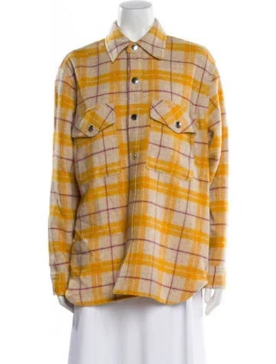 Pre-owned Isabel Marant Étoile Virgin Wool Plaid Print Jacket In Neutral
