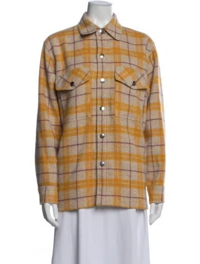 Pre-owned Isabel Marant Étoile Virgin Wool Plaid Print Jacket In Neutral