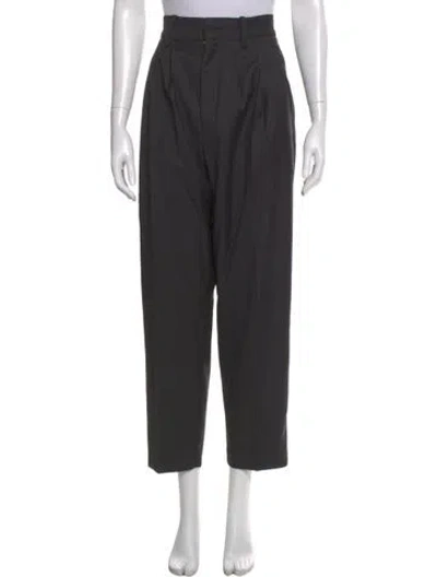Pre-owned Isabel Marant Étoile Virgin Wool Straight Leg Pants In Black