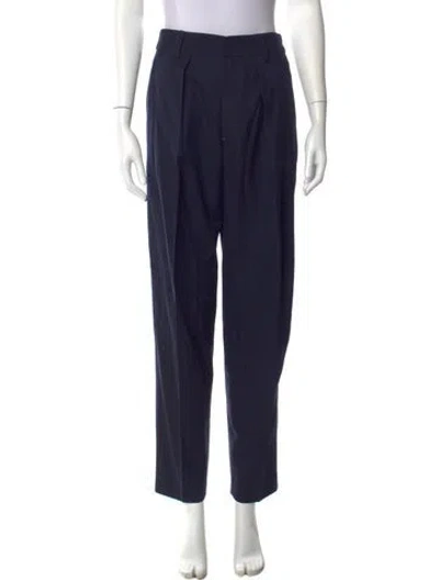 Pre-owned Isabel Marant Étoile Virgin Wool Straight Leg Pants In Blue