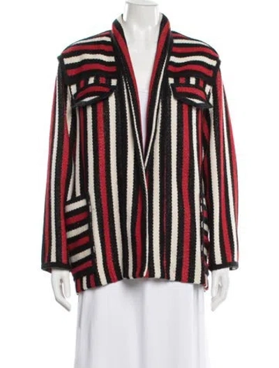 Pre-owned Isabel Marant Étoile Virgin Wool Striped Jacket In Black