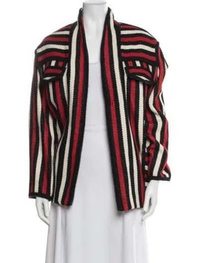 Pre-owned Isabel Marant Étoile Virgin Wool Striped Jacket In Red