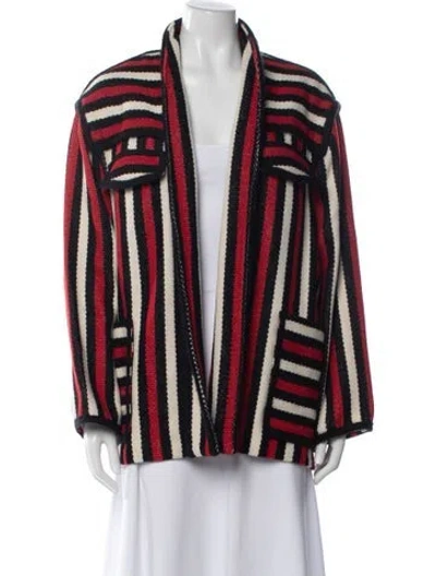 Pre-owned Isabel Marant Étoile Virgin Wool Striped Jacket In Red