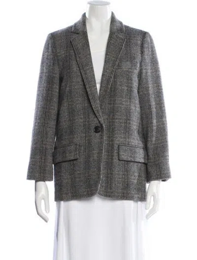 Pre-owned Isabel Marant Étoile Virgin Wool Tweed Pattern Blazer In Gray