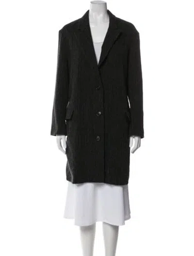 Pre-owned Isabel Marant Étoile Virgin Wool Tweed Pattern Coat In Brown