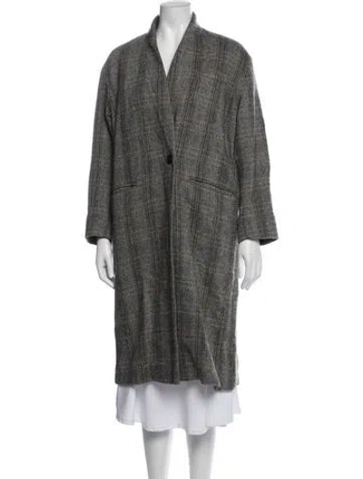 Pre-owned Isabel Marant Étoile Virgin Wool Tweed Pattern Coat In Grey