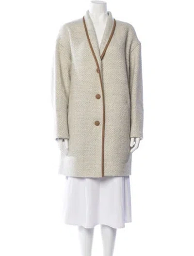 Pre-owned Isabel Marant Étoile Virgin Wool Tweed Pattern Coat In Neutrals
