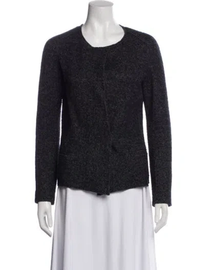 Pre-owned Isabel Marant Étoile Virgin Wool Tweed Pattern Evening Jacket In Gray
