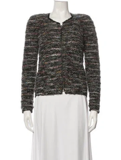 Pre-owned Isabel Marant Étoile Virgin Wool Tweed Pattern Jacket In Black/metallic