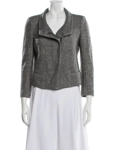 Pre-owned Isabel Marant Étoile Virgin Wool Tweed Pattern Jacket In Grey
