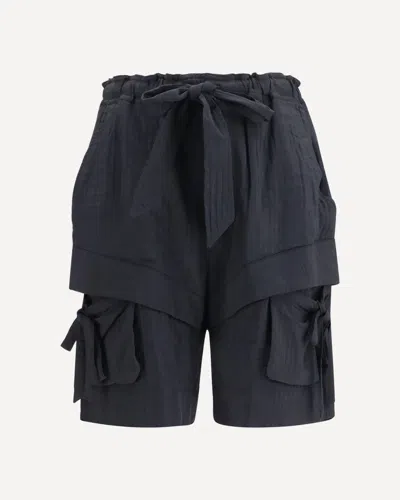 Isabel Marant Étoile Black Viscose Bermuda Shorts In Blue