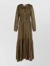 Isabel Marant Étoile Viscose Dress Button Detailing In Brown