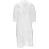 Isabel Marant Etoile Viscose Eyelet Ruffle Collar Boho Dress In White
