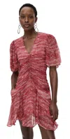 Isabel Marant Étoile Red Printed Muslin Short Vivienne Dress In Red
