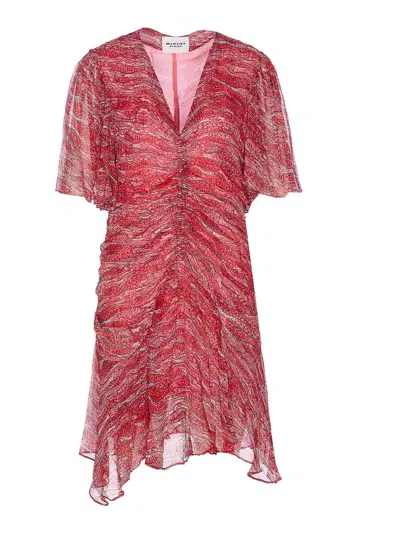 Isabel Marant Étoile Vivienne Abstract Print Georgette Dress In Brown