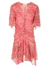 Isabel Marant Étoile Red Printed Muslin Short Vivienne Dress