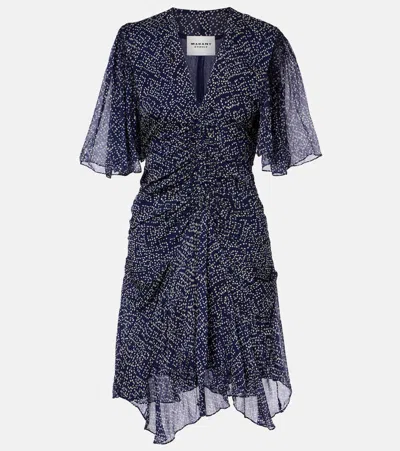 Isabel Marant Étoile Vivienne Printed Muslin Minidress In Blue