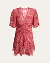 Isabel Marant Étoile Red Printed Muslin Short Vivienne Dress In Red