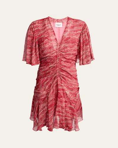 ISABEL MARANT ÉTOILE VIVIENNE PRINTED SHORT-SLEEVE DRESS