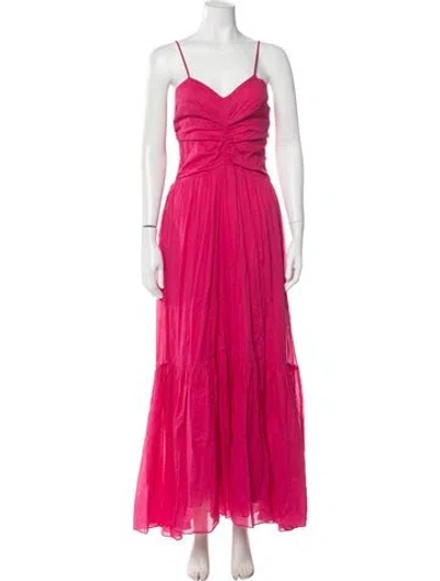 Pre-owned Isabel Marant Étoile V-neck Long Dress In Pink