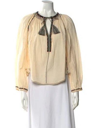 Pre-owned Isabel Marant Étoile V-neck Long Sleeve Blouse In Neutral