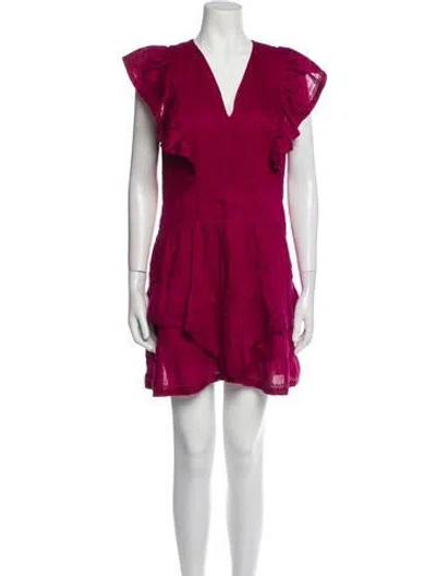 Pre-owned Isabel Marant Étoile V-neck Mini Dress In Purple