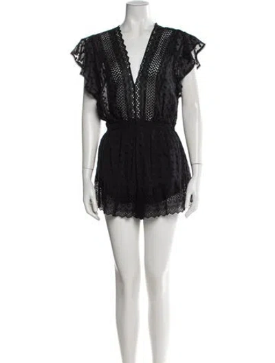 Pre-owned Isabel Marant Étoile V-neck Romper In Black