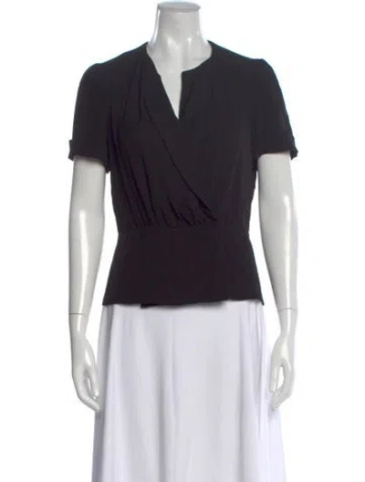 Pre-owned Isabel Marant Étoile V-neck Short Sleeve Blouse In Black