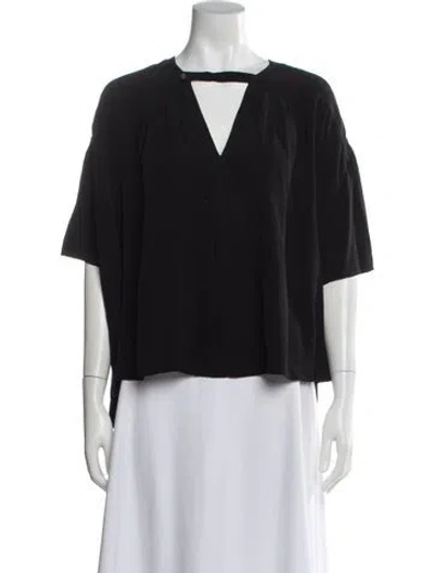 Pre-owned Isabel Marant Étoile V-neck Short Sleeve Blouse In Gray