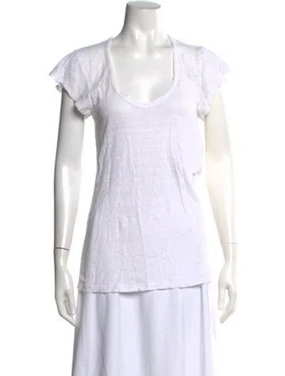 Pre-owned Isabel Marant Étoile V-neck Short Sleeve T-shirt In White