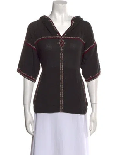 Pre-owned Isabel Marant Étoile V-neck Three-quarter Sleeve Sweatshirt In Black