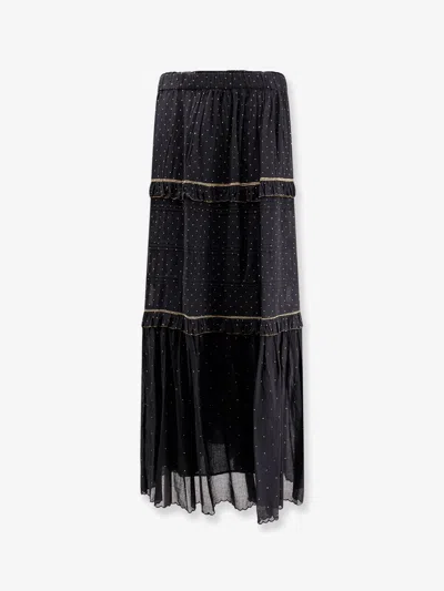Isabel Marant Étoile Volodia Skirt Polka Dots Ruffle Sheer In Black