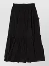 Isabel Marant Étoile Black Volodia Gz Ruffled Flared Cotton-blend Midi Skirt In Black