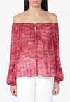 Isabel Marant Étoile Vutti Off-shoulder Printed Blouse