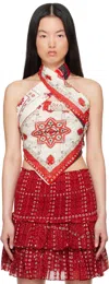 Isabel Marant Étoile Feyza Top In Red/ecru