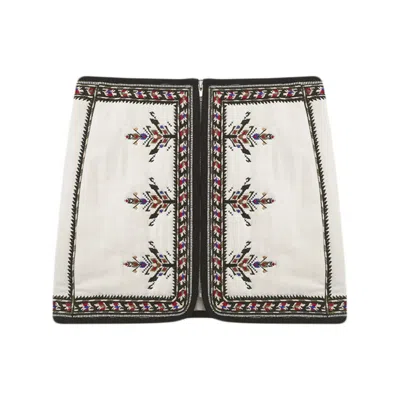 Isabel Marant Étoile Isabel Marant Etoile White Viscose Blend Zeria Mini Skirt In Multicolor