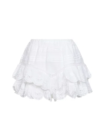 Isabel Marant Étoile White Cotton And Lace Jocadia Shorts