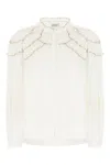 Isabel Marant Étoile Delicate Ruffled White Shirt With Button-down Front In White