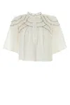 Isabel Marant Étoile White Cotton Blend Carmen Top In White