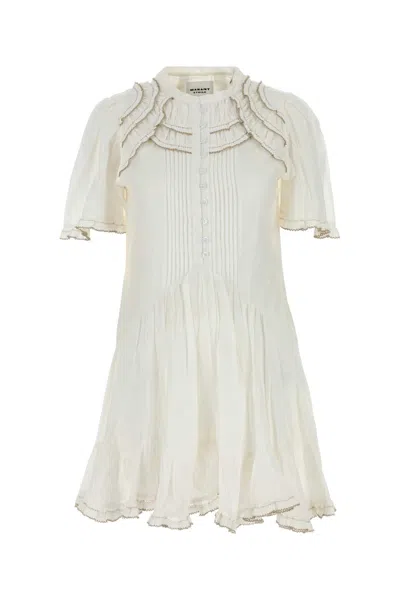 ISABEL MARANT ÉTOILE ISABEL MARANT ETOILE WHITE COTTON BLEND CELYANA DRESS