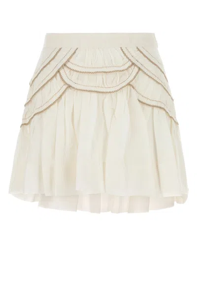 Isabel Marant Étoile Isabel Marant Etoile White Cotton Blend Ceola Mini Skirt